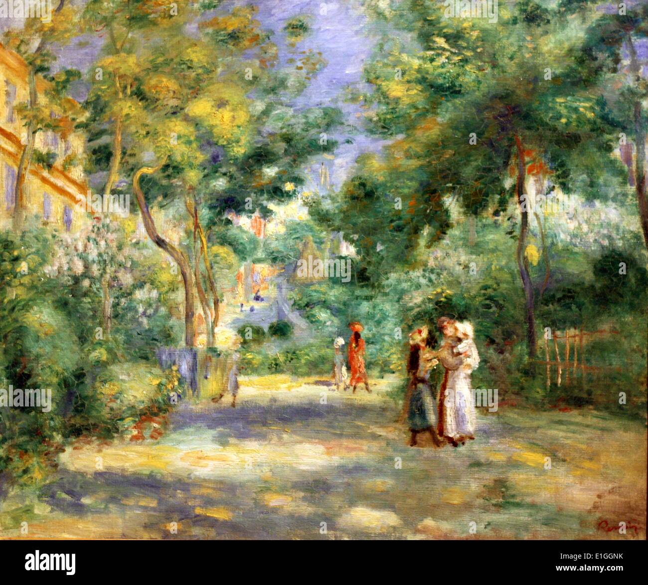 Ein Garten in Montmartre von Pierre-Auguste Renoir (1841-1919), Öl auf Leinwand, signiert von Renoir. Renoir lebte in Montmartre zwischen 1890-1894. Stockfoto