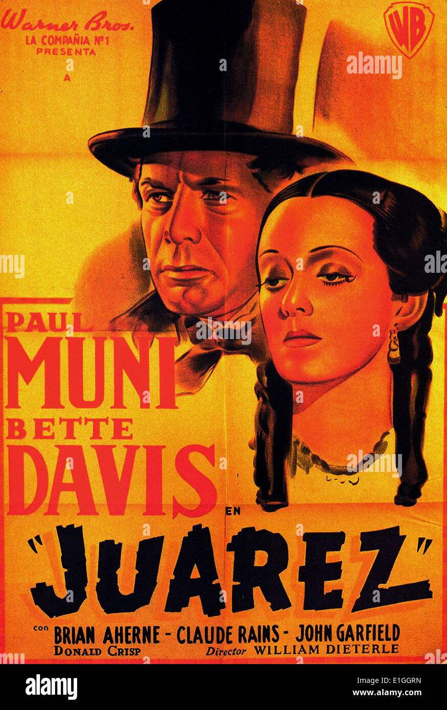 Juarez mit Paul Muni und Bette Davis eine 1939 American Historical drama Film. Stockfoto
