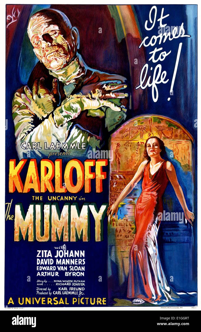 Mumie mit Boris Karloff ein 1932 Horrorfilm. Stockfoto