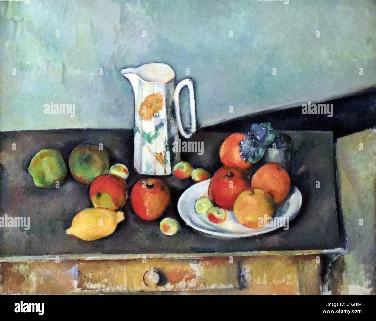 Nature Morte von Paul Cézanne (1839-1906) Öl auf Leinwand. Stockfoto