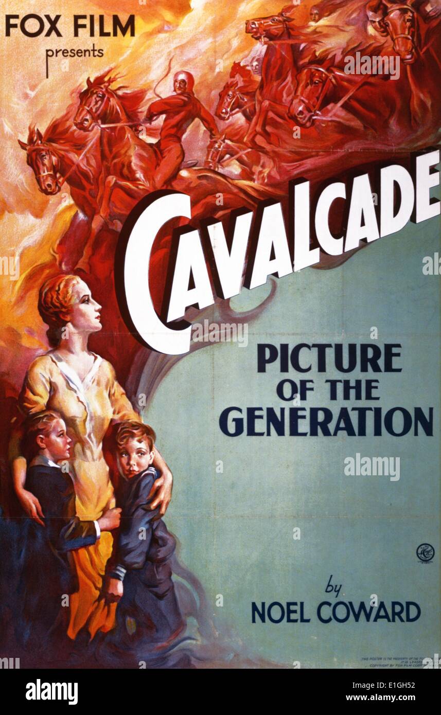 Ein amerikanischer Spielfilm 1933 auf dem Spielen von Noel Coward basierenden Kavalkade. Stockfoto