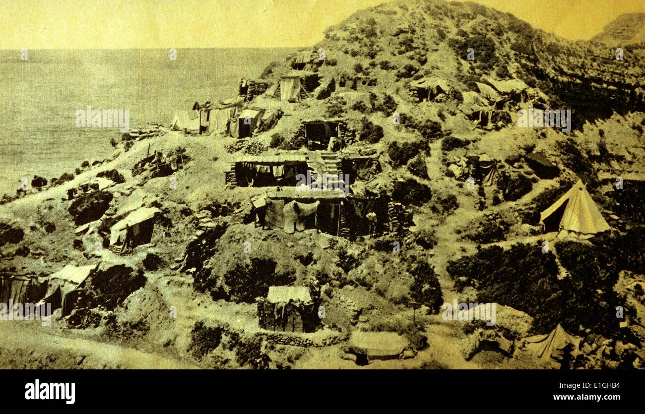 Britischen Militärlager im Bereich Meile während Weltkrieges einer 1915 Stockfoto