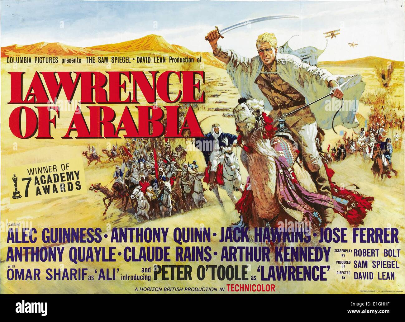 Lawrence von Arabien ein 1962 britische Epische Abenteuer Film mit Peter O'Toole in Lawrence. Stockfoto
