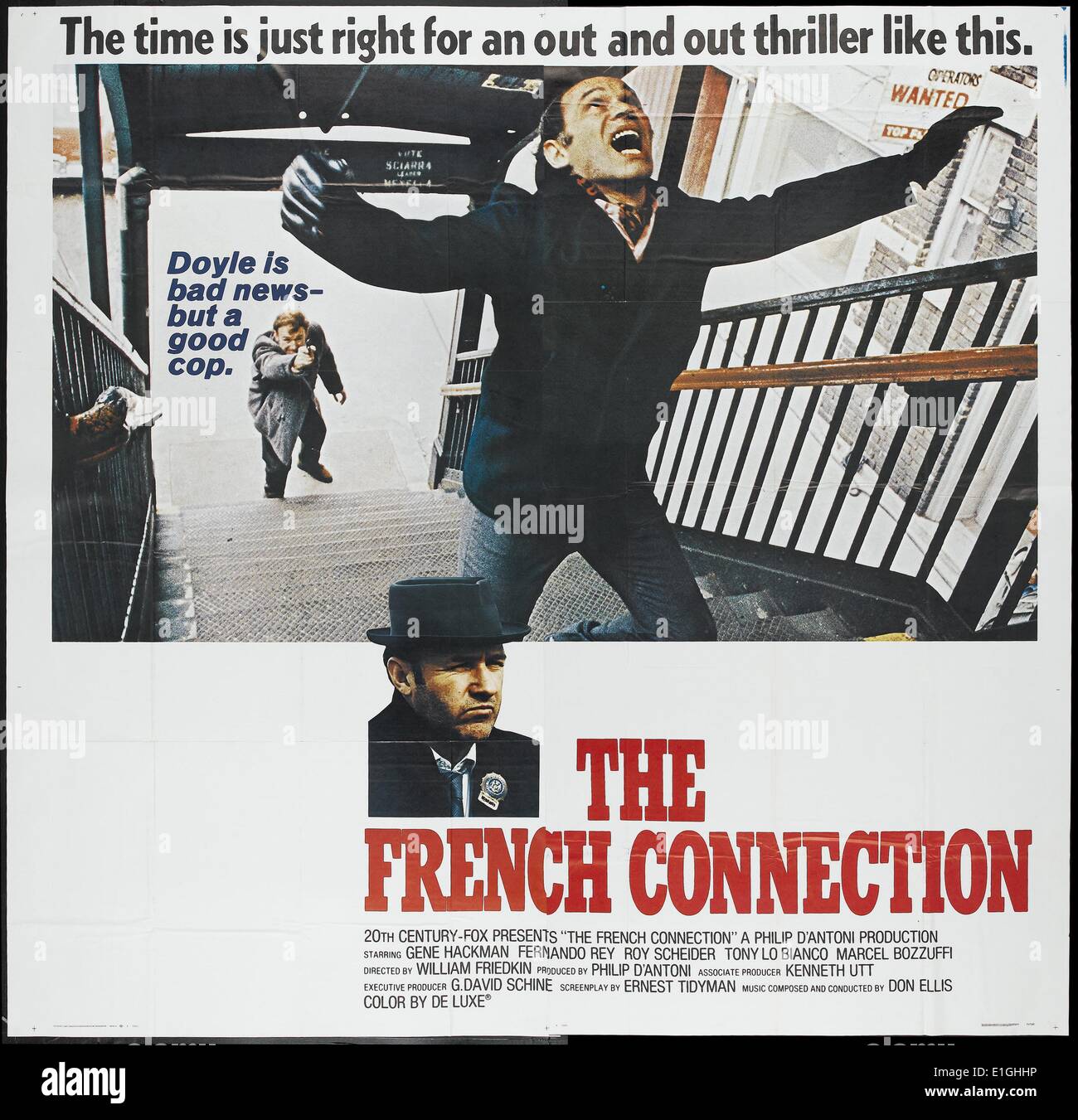 Die French Connection ein 1971 amerikanischen Thriller. Es starred Gene Hackman, Fernando Rey, Roy Scheider. Stockfoto