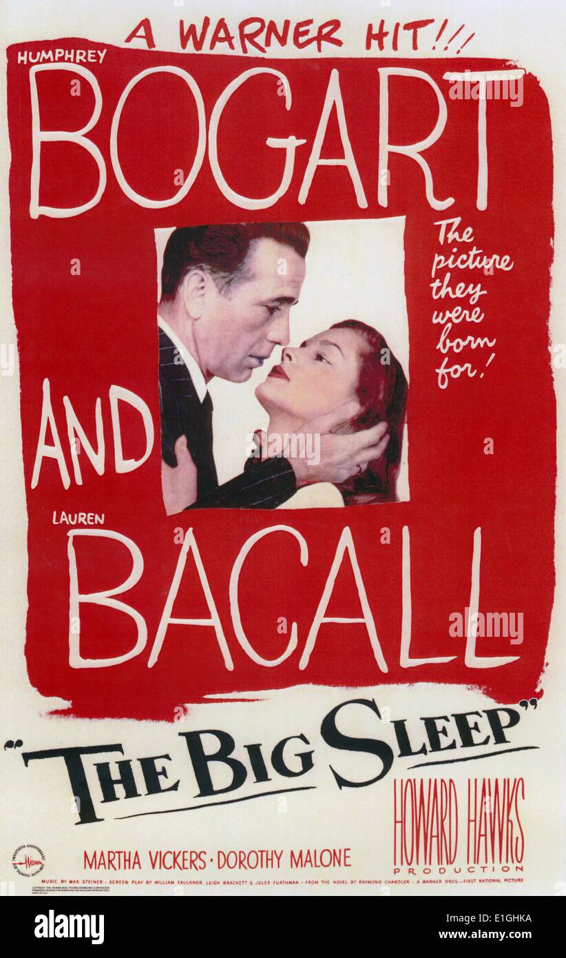 Der große Schlaf ein 1978 Film noir starring Humphrey Bogart und Lauren Bacall. Stockfoto