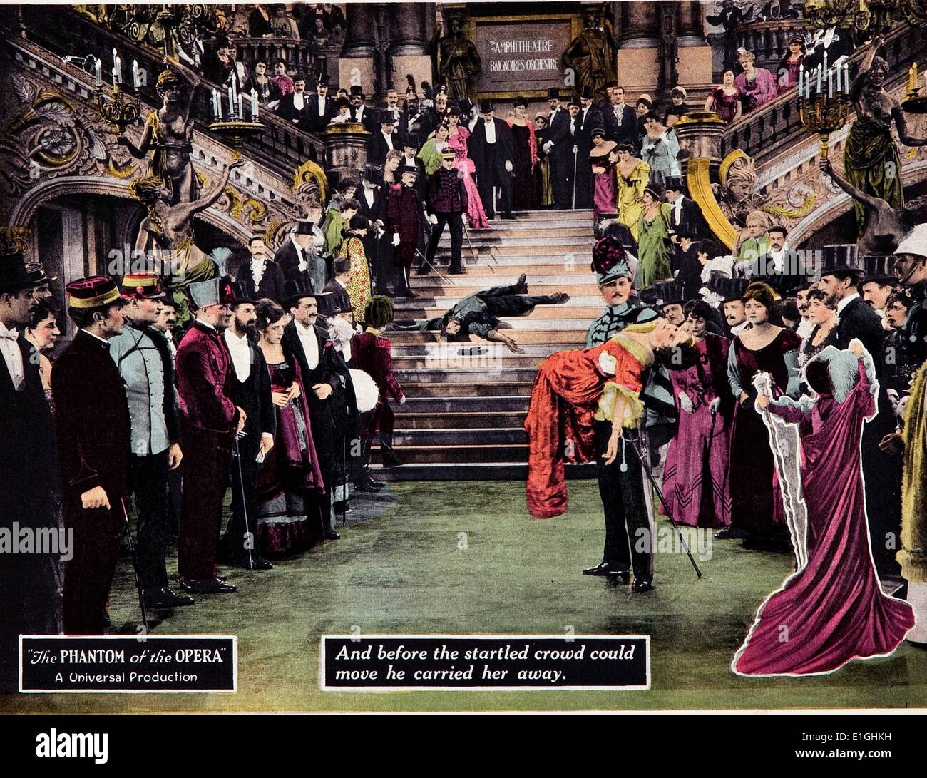 Das Phantom der Oper 1925 Amerikanische silent horror Verfilmung von Gaston Leroux's 1910 Roman mit dem gleichen Namen. Es starred Lon Chaney, Sr in der Titelrolle der deformierten Phantom, geistert durch die Pariser Oper, Stockfoto