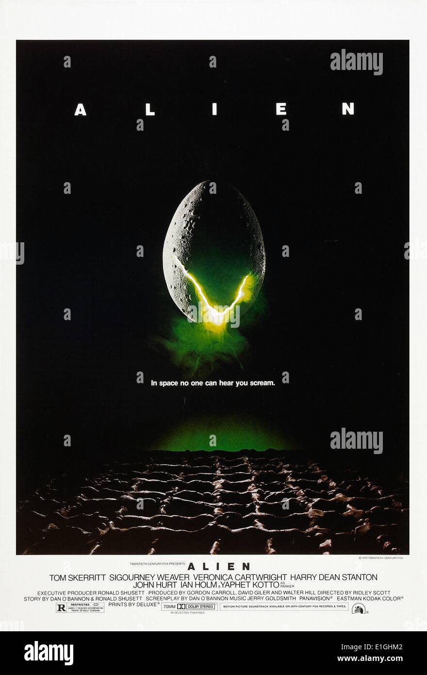 Alien eine 1979 amerikanischen Science-fiction-Horror Film mit Tom Skerritt, Sigourney Weaver. Stockfoto