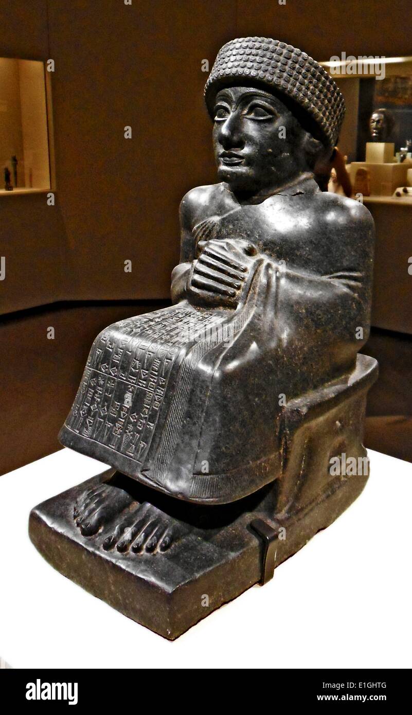 Statue des Prinzen Gudea war ein Herrscher des Staates von Lagash im südlichen Mesopotamien ca. 2144-2124 v. Chr.. Stockfoto