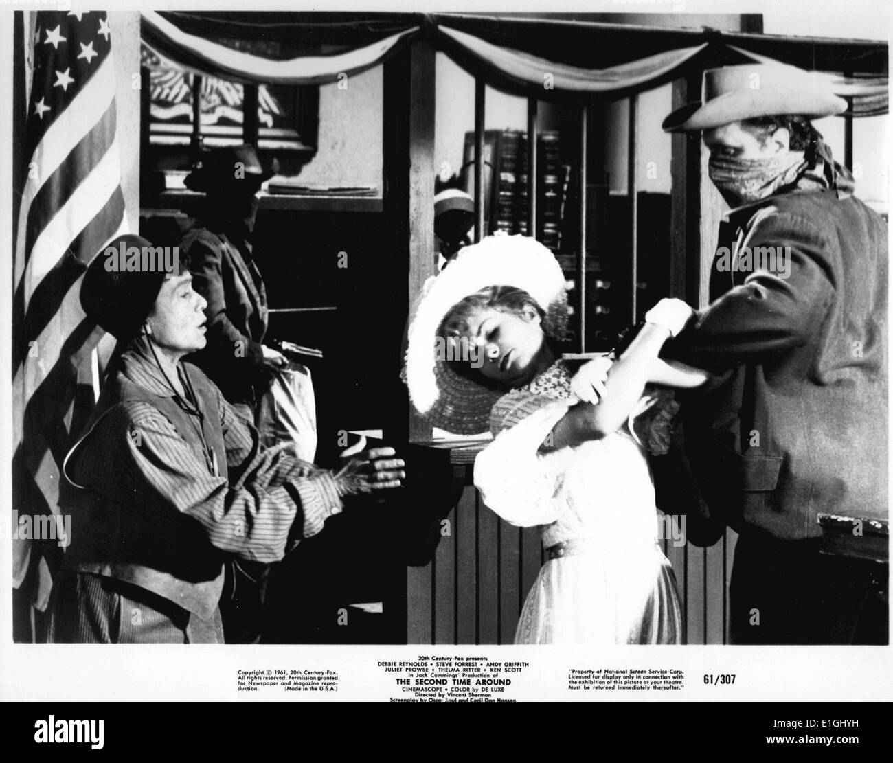 Das zweite Mal um eine westliche Comedy Film 1961 starring Debbie Reynolds. Stockfoto