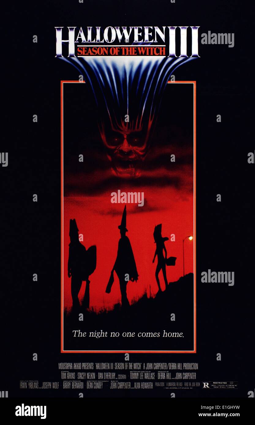 Halloween III: Season der Hexe Eine 1982 American Film sowohl mit Science Fiction und Horror Elementen, ist die dritte Rate in der Halloween Reihe. Stockfoto