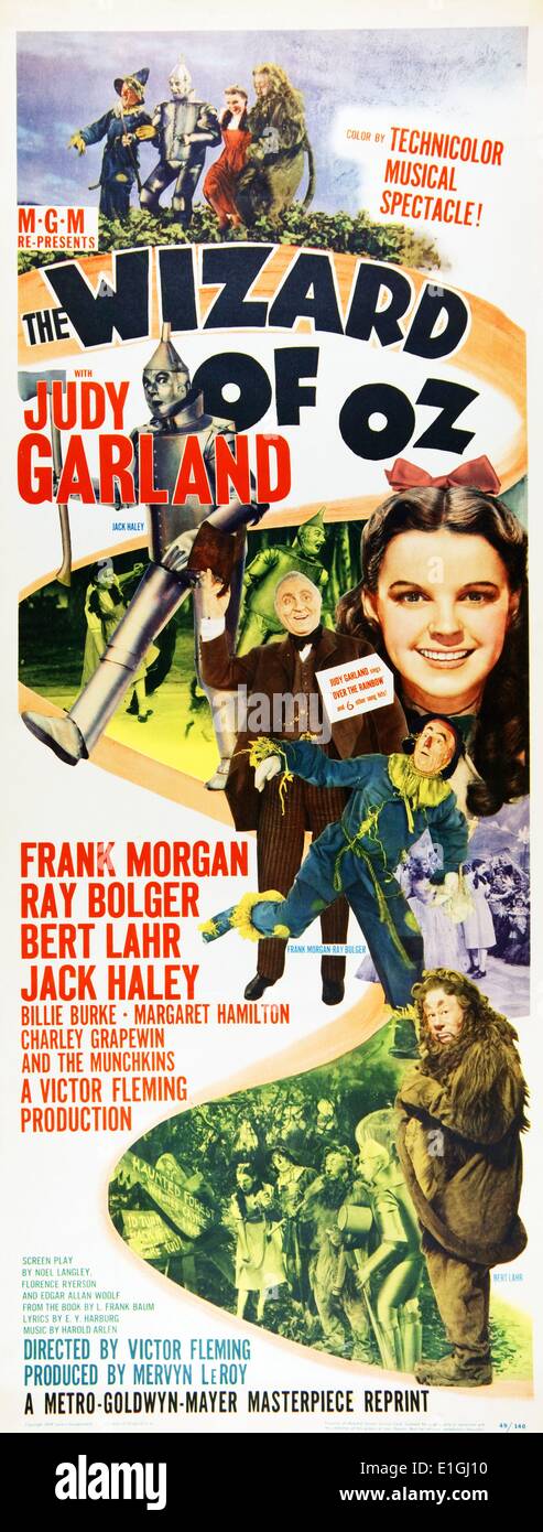 Zauberer von Oz mit Judy Garland ein 1939 American Musical Fantasy Film. Stockfoto
