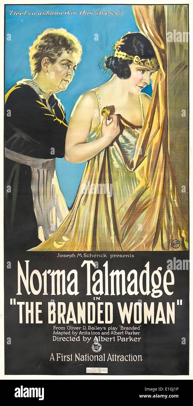 Die Marke Frau, Norma Talmadge, ein 1920 amerikanische Stummfilm Drama Darsteller. Stockfoto