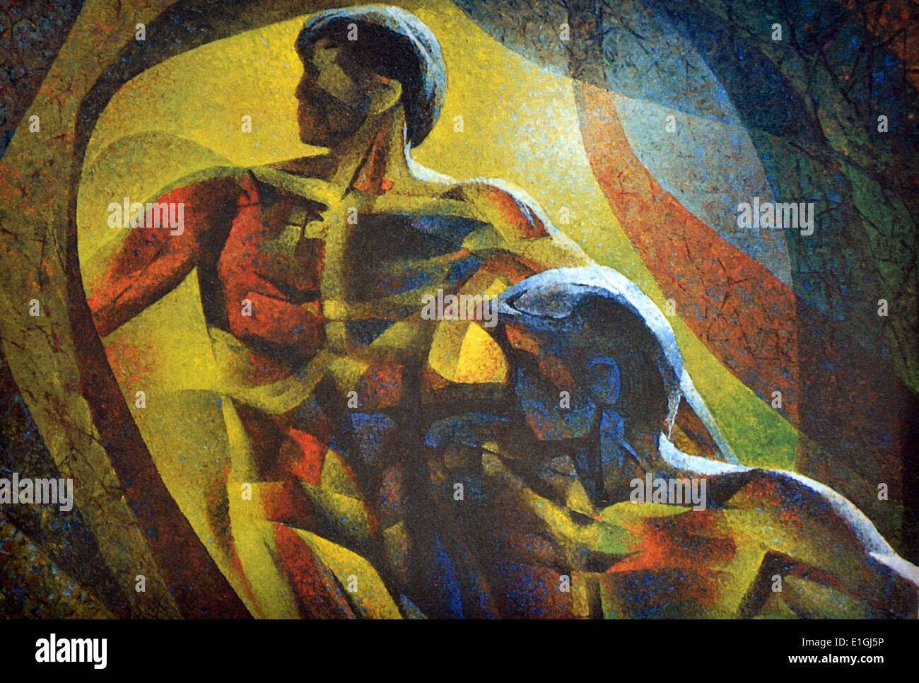 Cesar T. Legaspi, Adam & Eva, 1989, Öl auf Leinwand Stockfoto