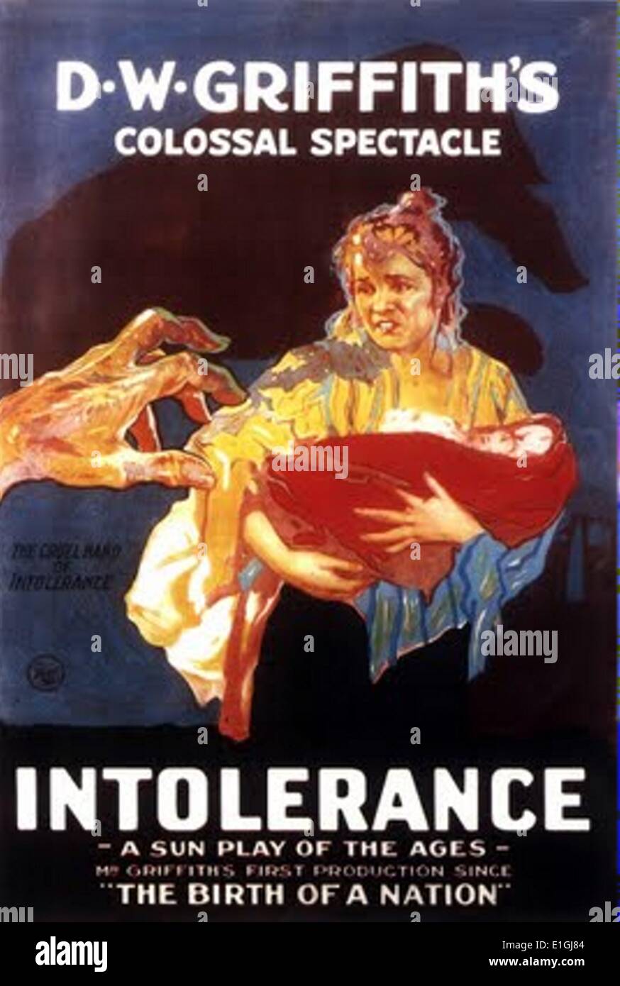 Intoleranz ist ein 1916 amerikanischen Stummfilm unter der Regie von D.W. Griffith und gilt als eines der großen Meisterwerke der Stummfilm-Ära Stockfoto