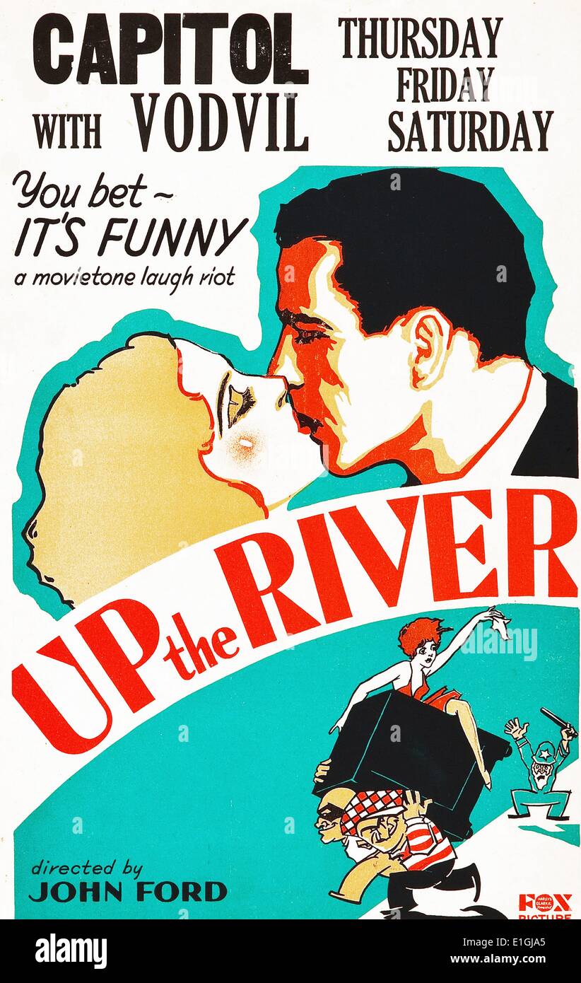 Auf dem Fluss der 30er Comedy Film mit Spencer Tracy und Humphrey Bogart. Stockfoto