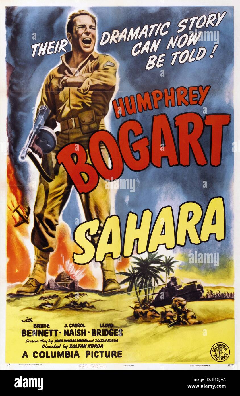 Sahara ein 1943 Krieg Film mit Humphrey Bogart Stockfoto