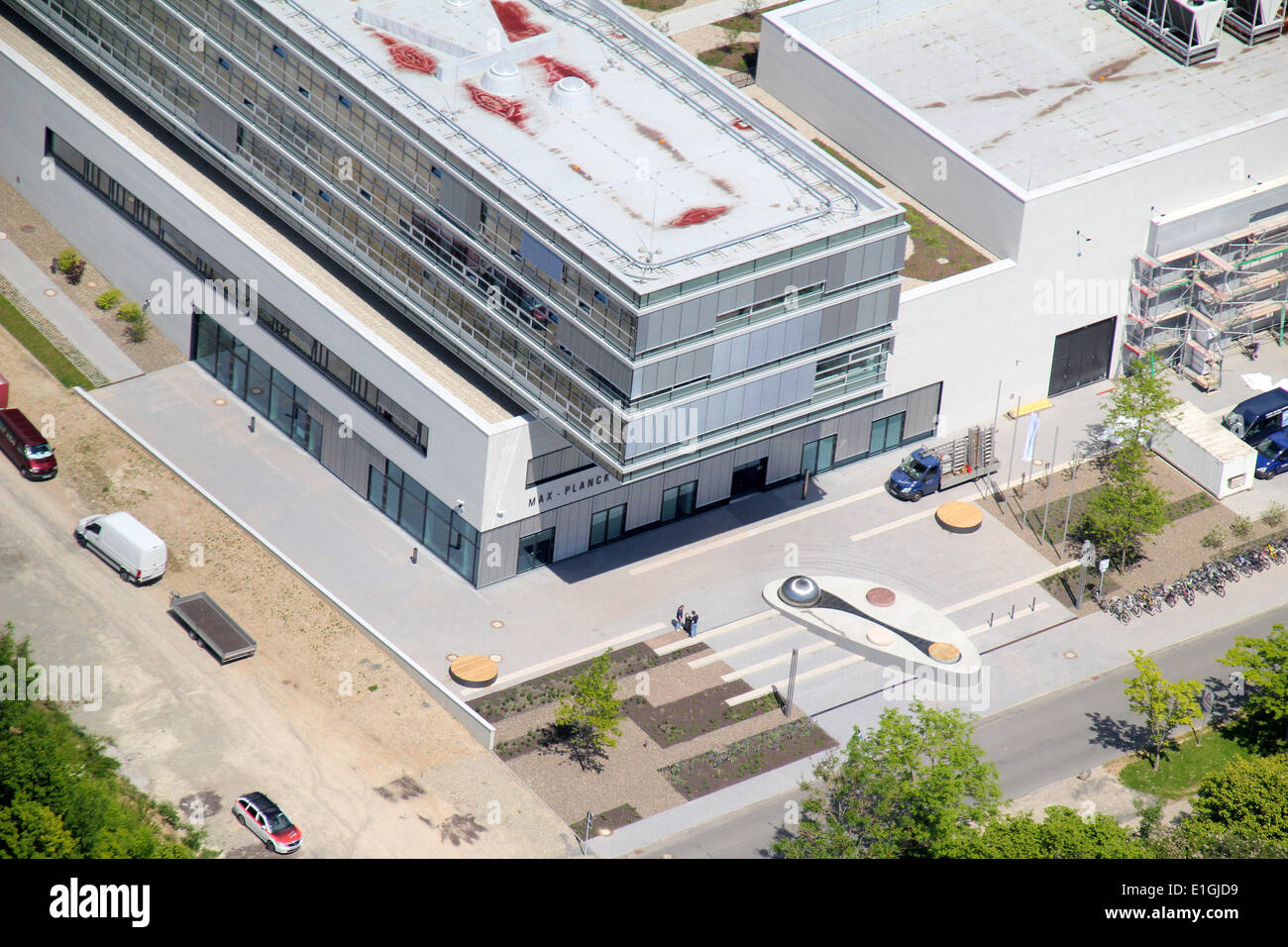 Luftaufnahme des Max-Planck-Instituts für Sonnensystemforschung Göttingen (Niedersachsen), fotografiert am 20.05.2014 aus einem Kleinflugzeug. Stockfoto