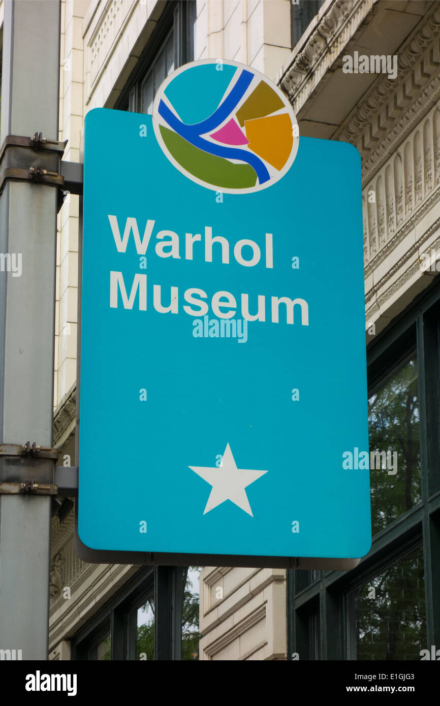 Andy Warhol Zeichen in Pittsburgh PA Stockfoto