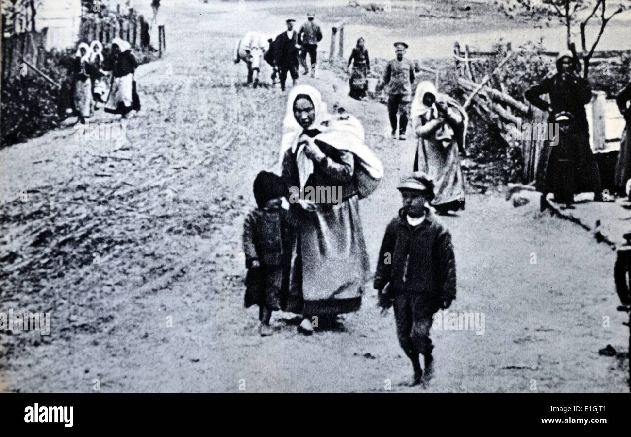 Mutter mit Kinder hungern, während der Hungersnot in Russland 1921 Stockfoto