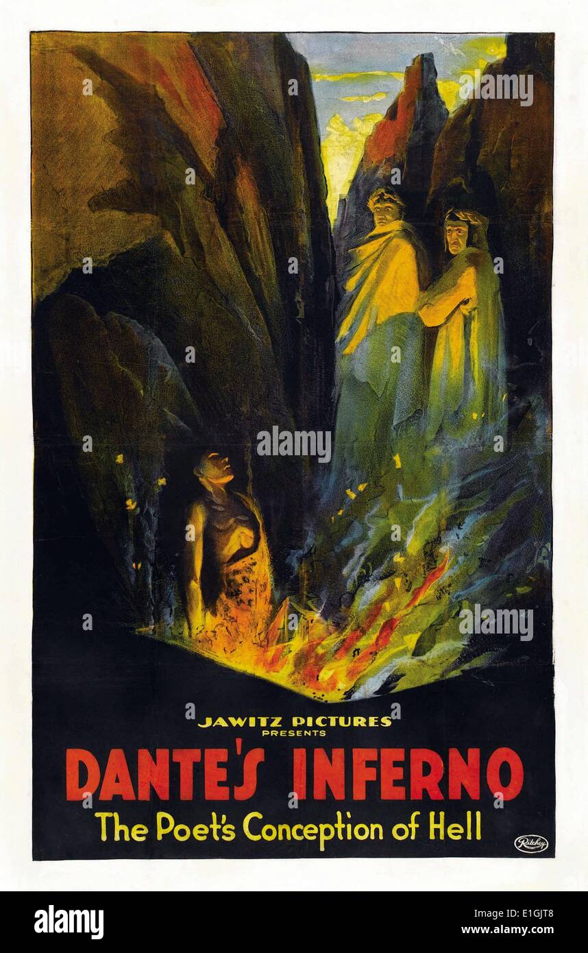 Inferno, Italienisch für "Hölle" (Dante). Filmplakat von 1921 Stockfoto