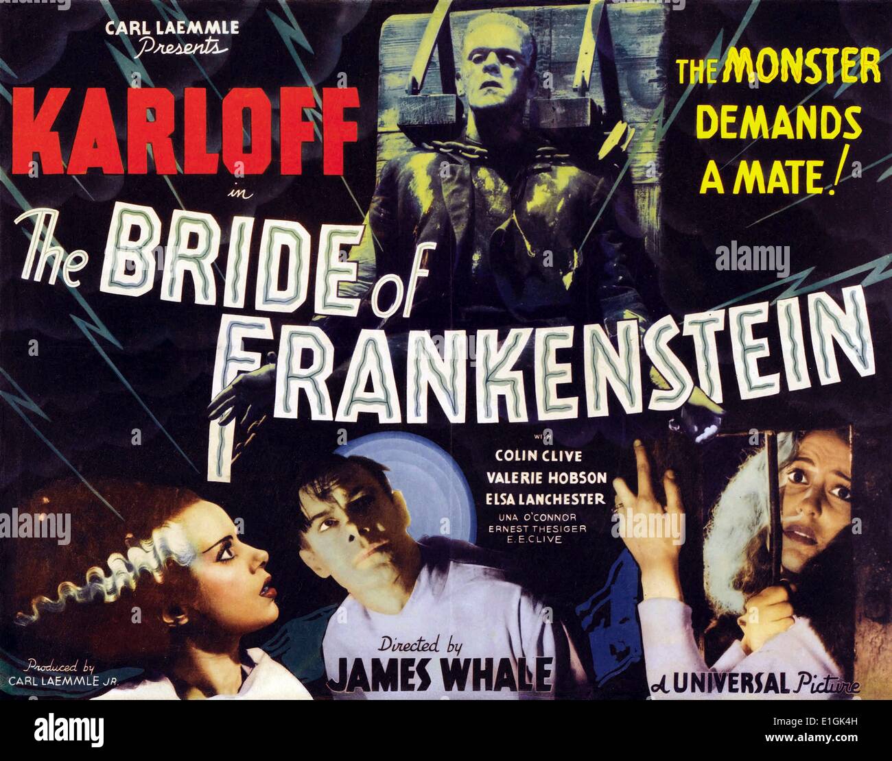 Braut von Frankenstein ein amerikanischer Horrorfilm aus dem Jahr 1935, die erste Fortsetzung von Frankenstein. Stockfoto