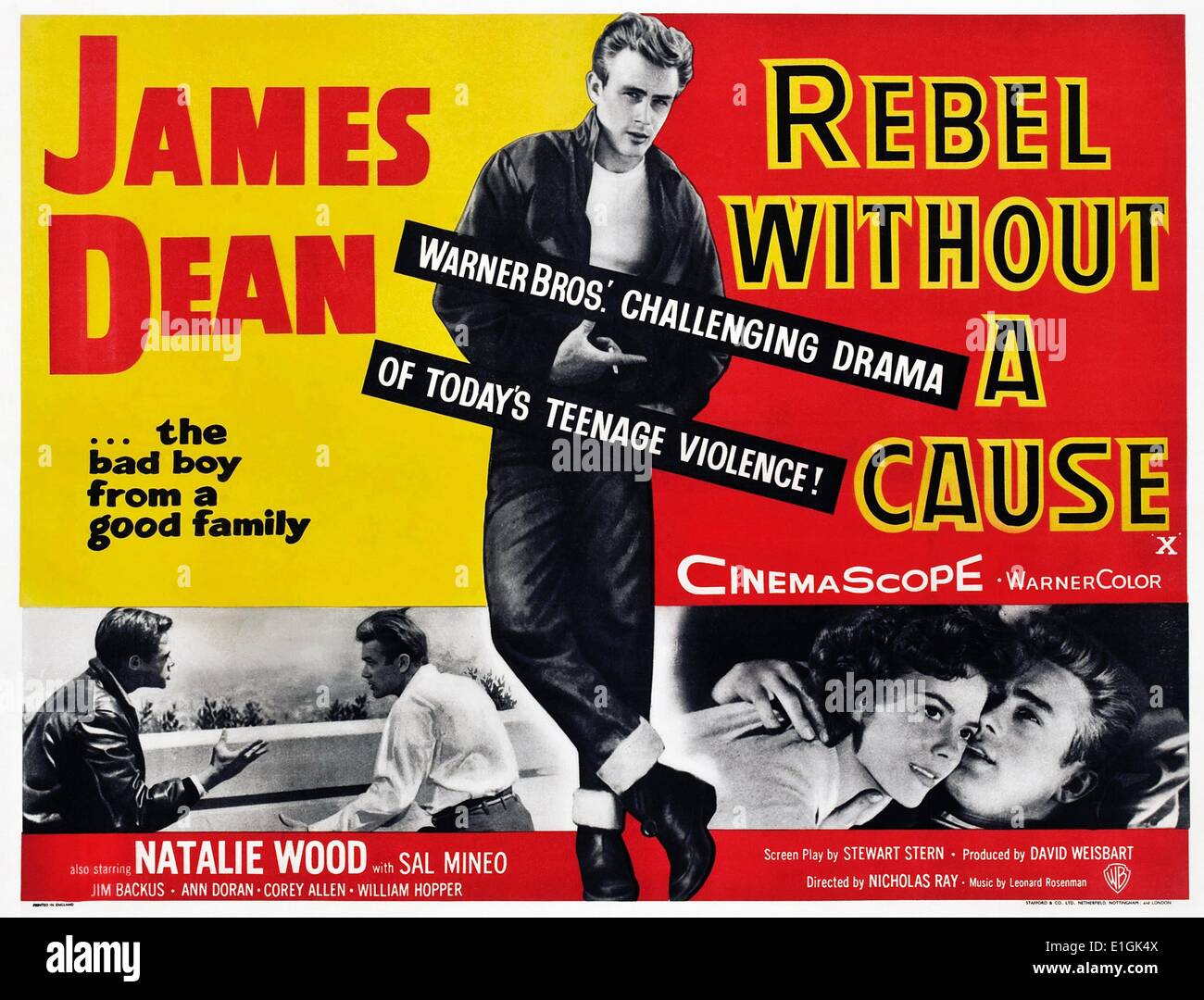 Rebellen ohne eine Ursache eine 1955 American drama Film mit James Dean. Stockfoto