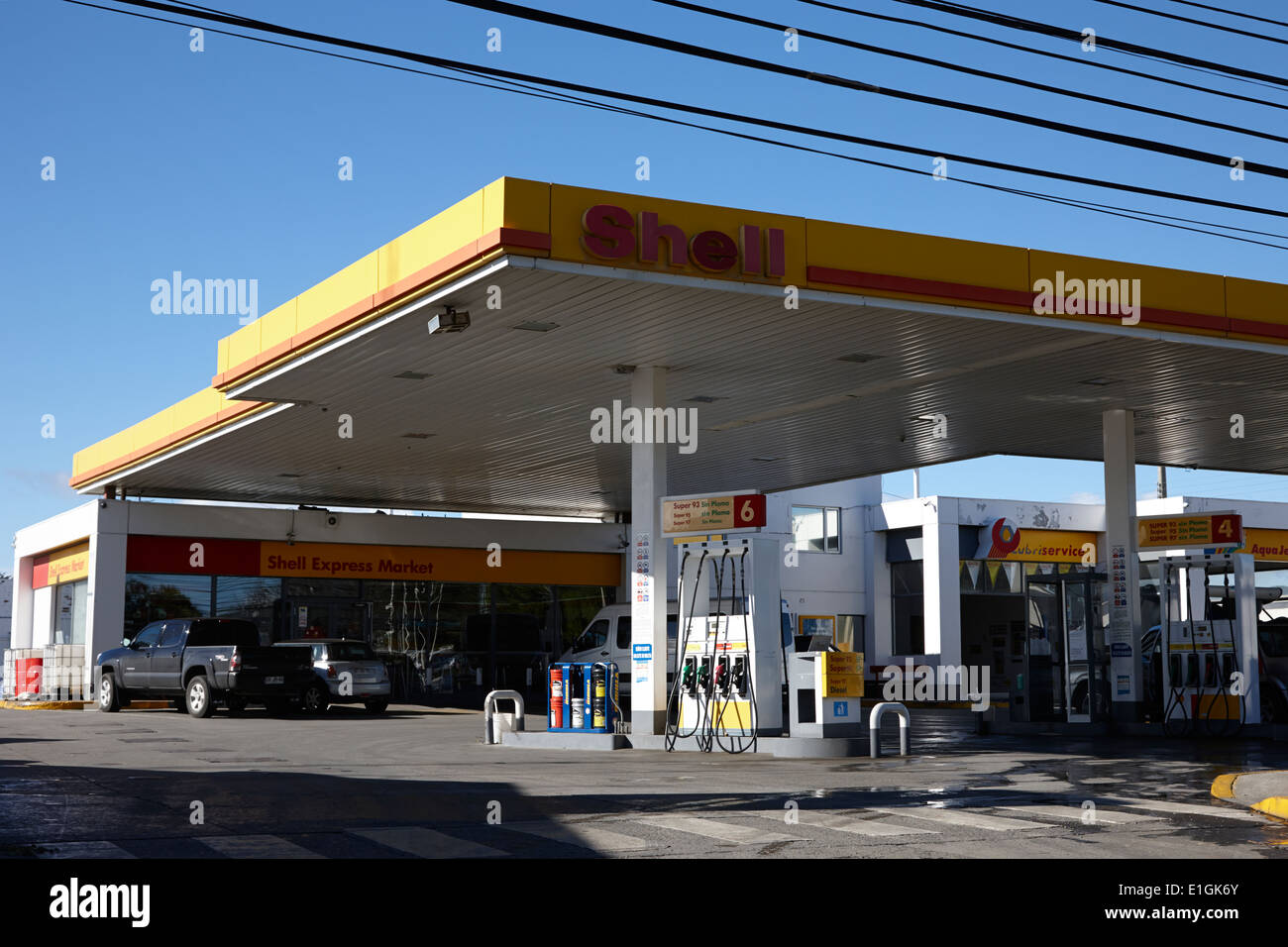 Shell Tankstelle Benzin Service-Punta Arenas, Chile Stockfoto