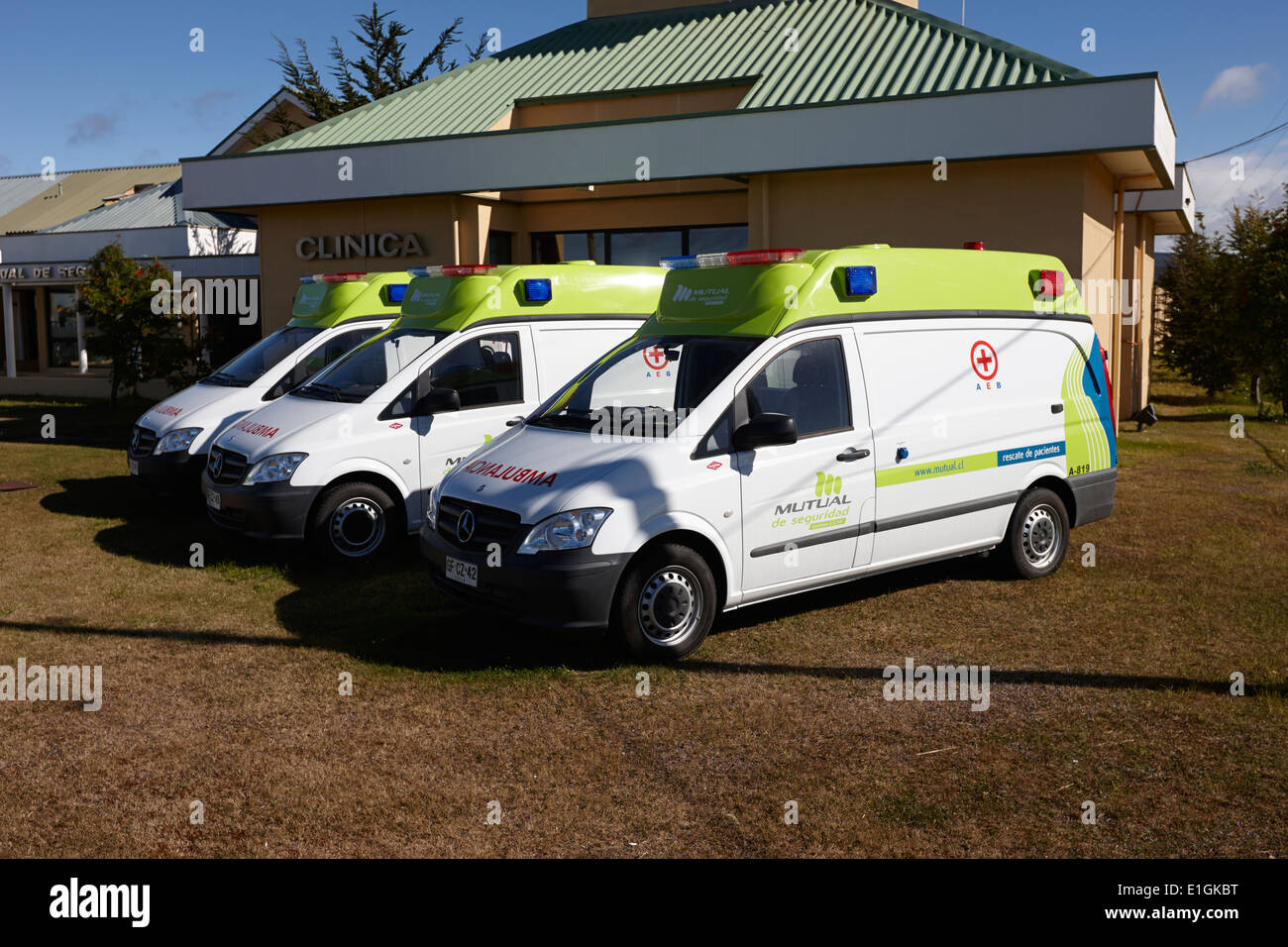gegenseitige de Seguridad Ambulanzen und Klinik Punta Arenas Chile Stockfoto