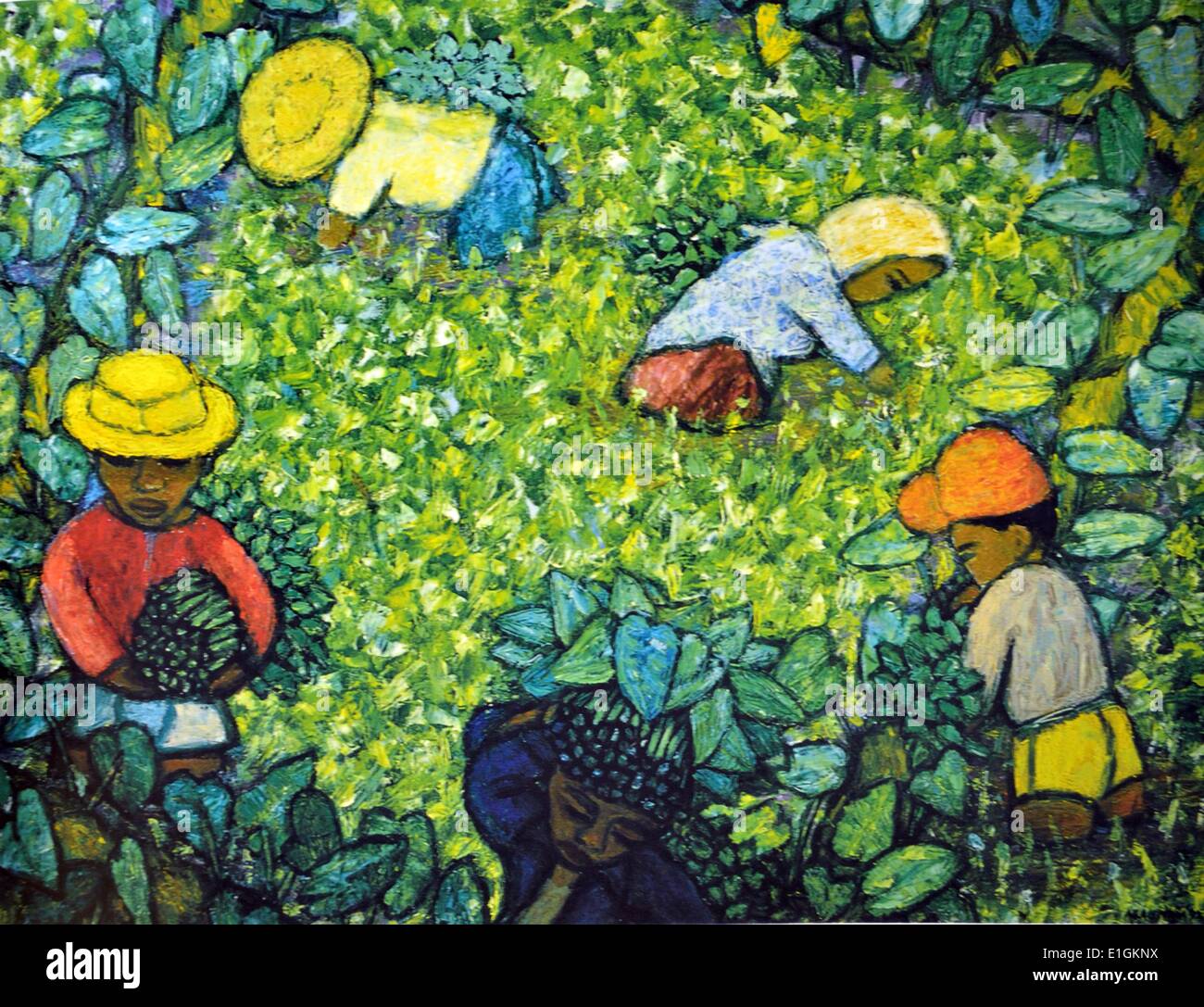 Antonio Austria, Kangkong bei Gabi, 1992. Öl auf Leinwand. Stockfoto