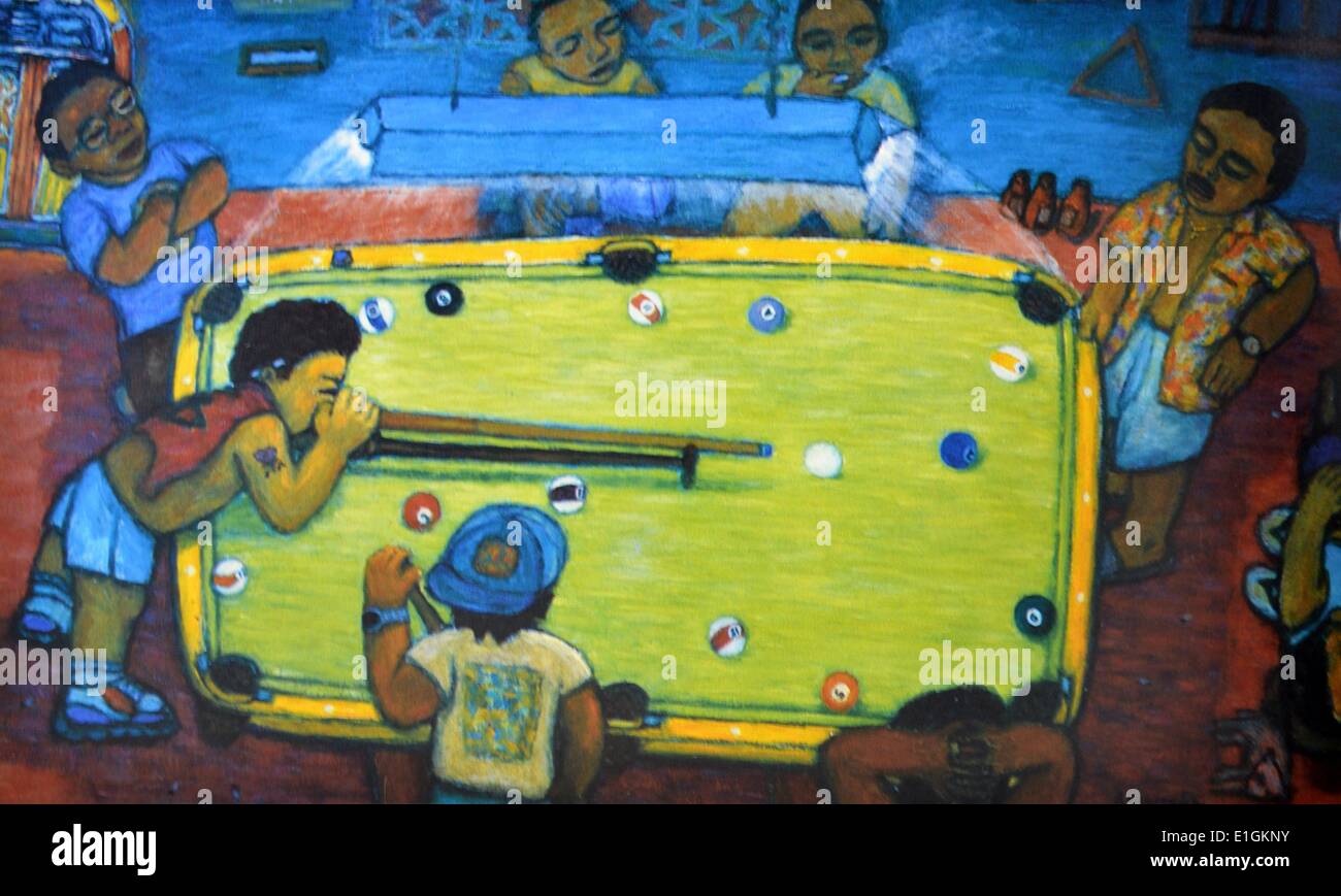 Antonio-Austria, Bilyar 1991. Öl auf Leinwand. Stockfoto