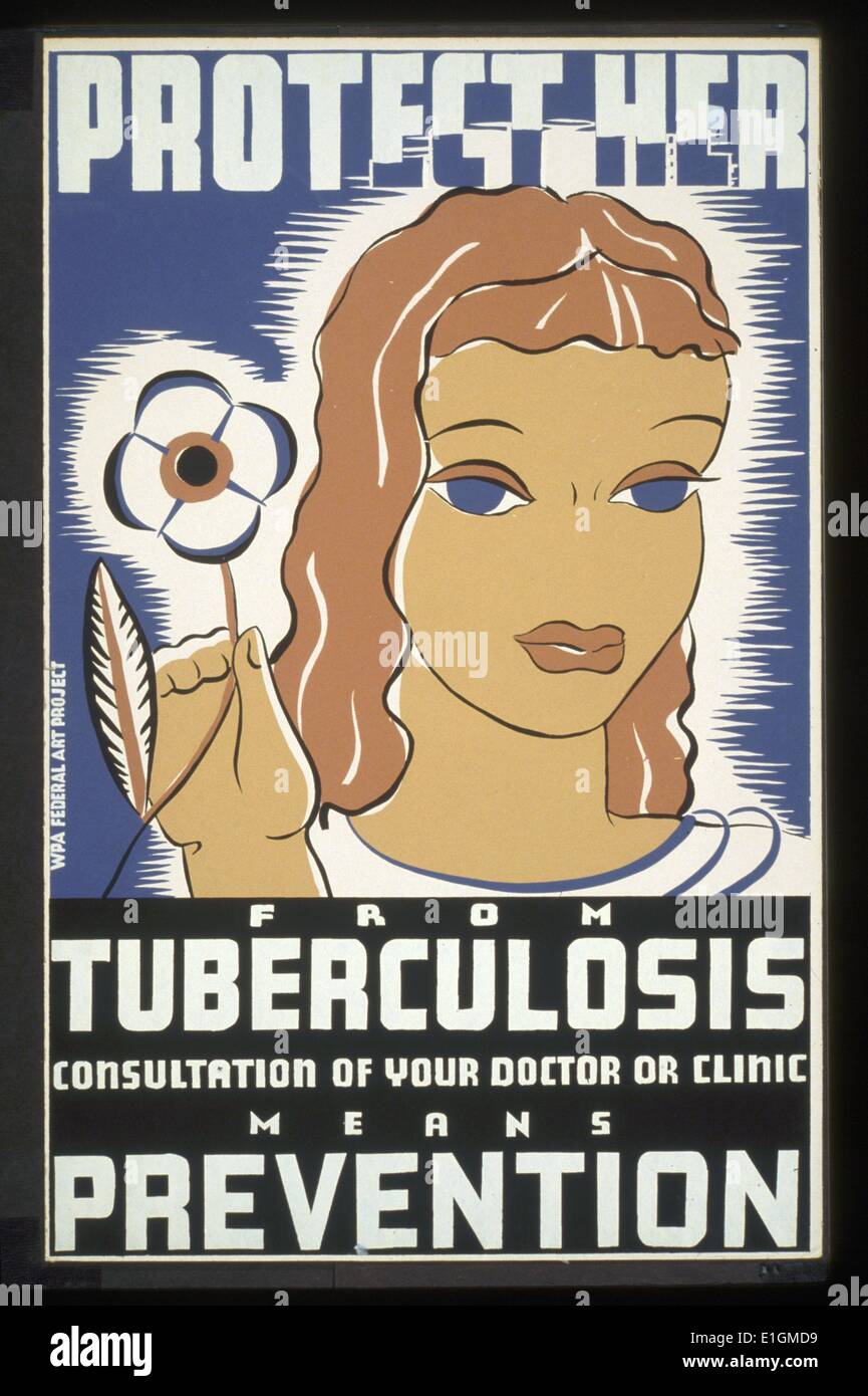 Plakat von Erik Hans Krause (1899-1990) zur Förderung der Prävention von Tuberkulose. Datierte 1937 Stockfoto
