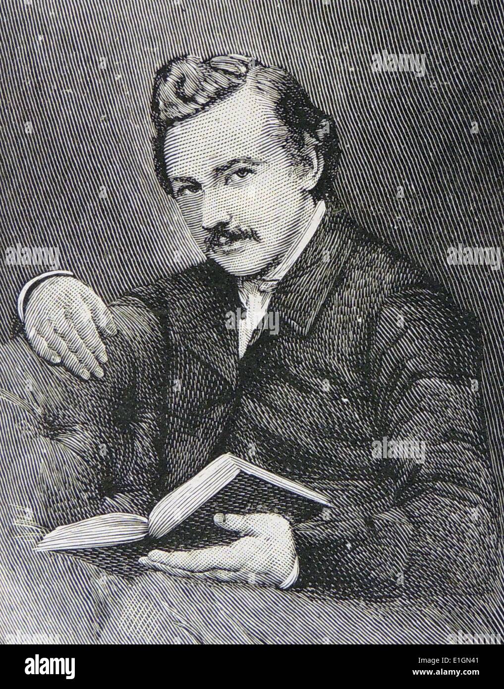 Thomas Hardy (1840 – 1928), englischer Schriftsteller und Dichter. Hardy im Alter von 21. Gravur. Stockfoto