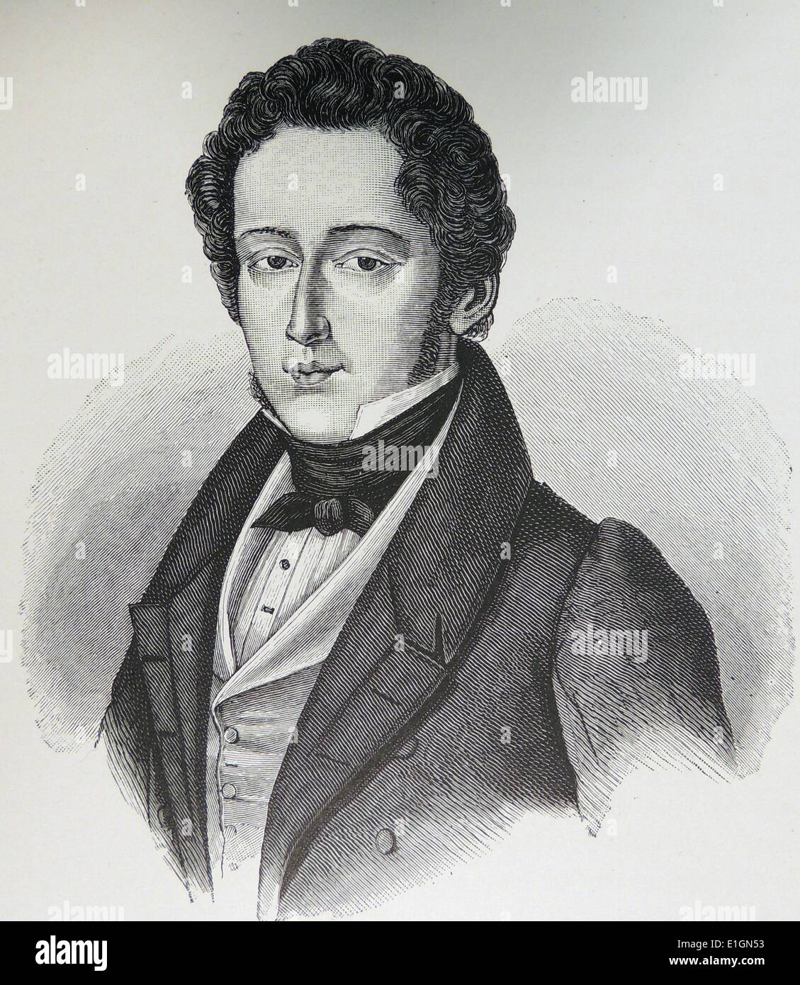 Frederic Chopin (1809-1849), polnischer Pianist und Komponist. Liebhaber von George Sand. Starb an. Stockfoto