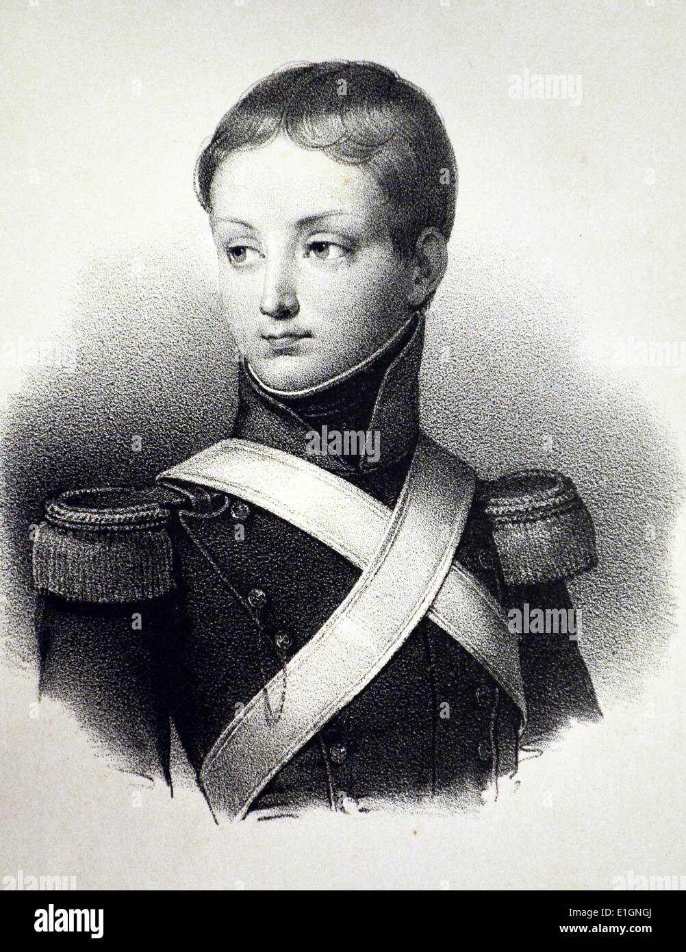 Francois, Prince de Joinville (1818-1900) der dritte Sohn von Louis Philippe i. von Frankreich.   Lithographie, Paris, c1840. Stockfoto