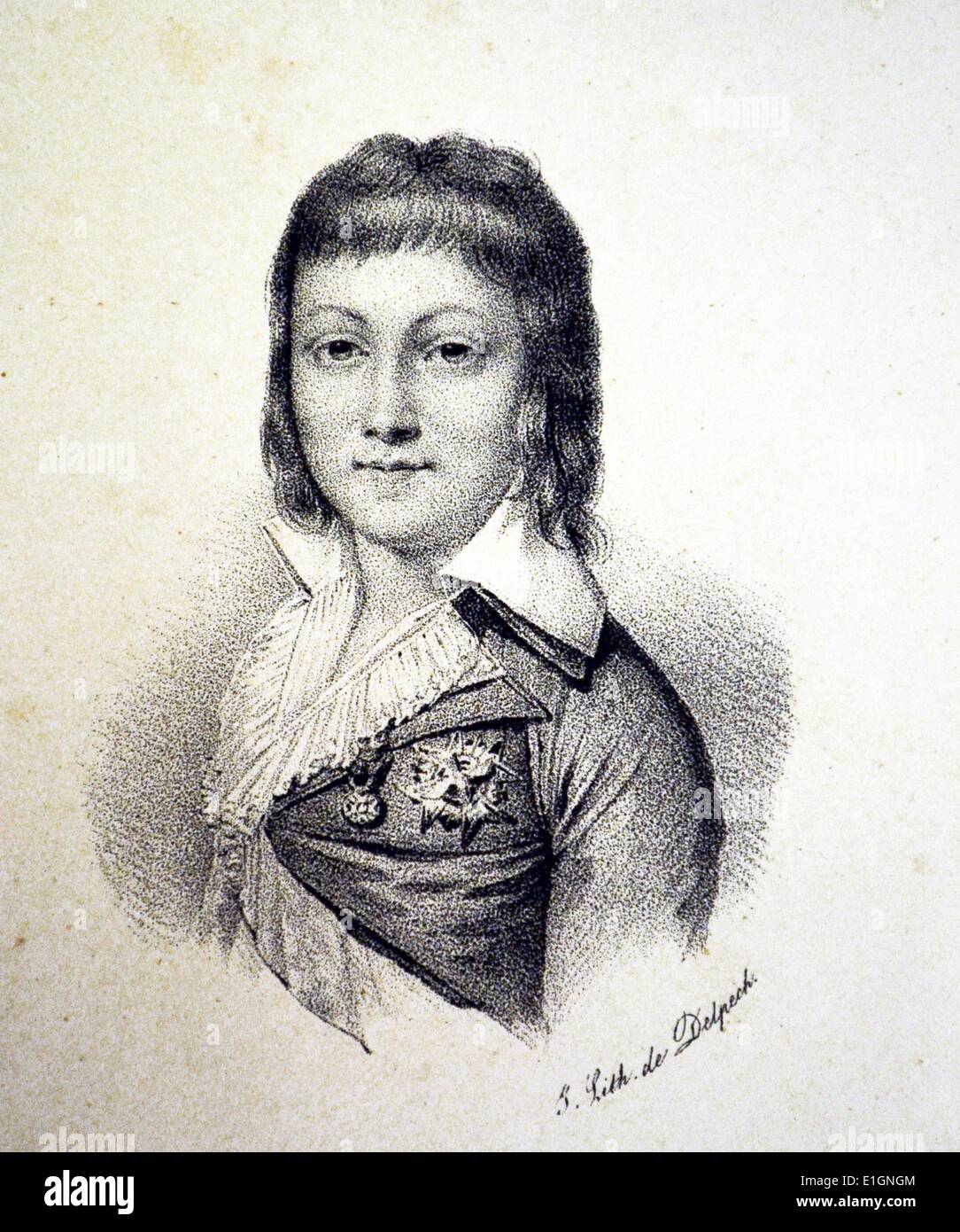 Louis Charles, Dauphin von Frankreich (1785-1795) den verlorenen Dauphin, Sohn von Louis XVI und Marie Antoinette. Lithographie, Paris, c1840. Stockfoto