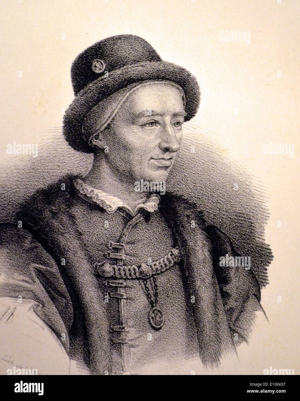 Louis XI (1423-1483) der kluge, König von Frankreich 1416-1483.  Lithographie, Paris, c1840. Stockfoto