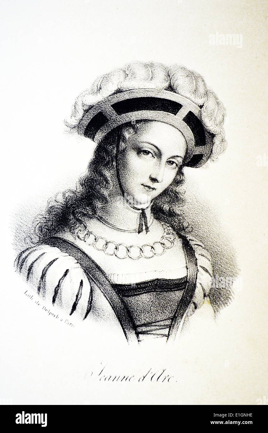 Jeanne d'Arc (c) 1412-1431 auch als Saint Joan oder die Jungfrau von Orleans bekannt. Französischer Patriot, Heldin, und Märtyrer während des Hundertjährigen Krieges. Stockfoto