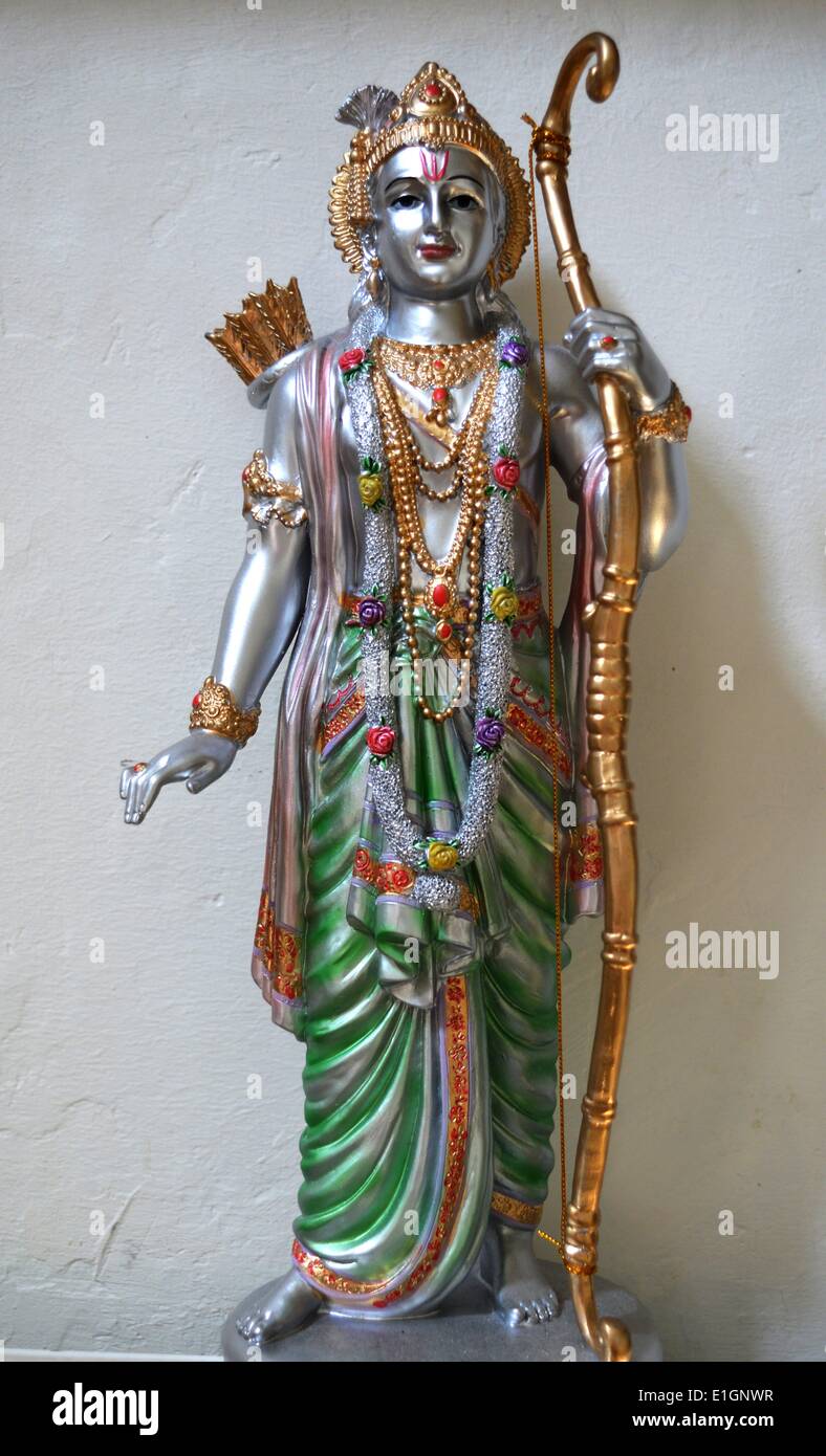 Rama oder Ram, dem siebten Avatar des hinduistischen Gottes Vishnu. Rama ist auch der Held der hinduistischen Epos Ramayana. Einer der vielen beliebten Figuren und Gottheiten im Hinduismus Stockfoto