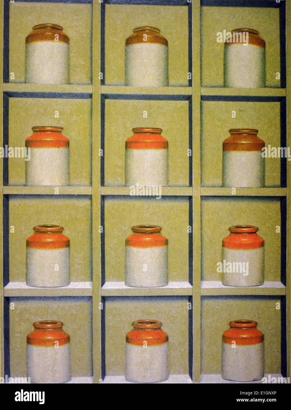 Nikulas, antike Flaschen, 1991. Öl auf Leinwand. Stockfoto