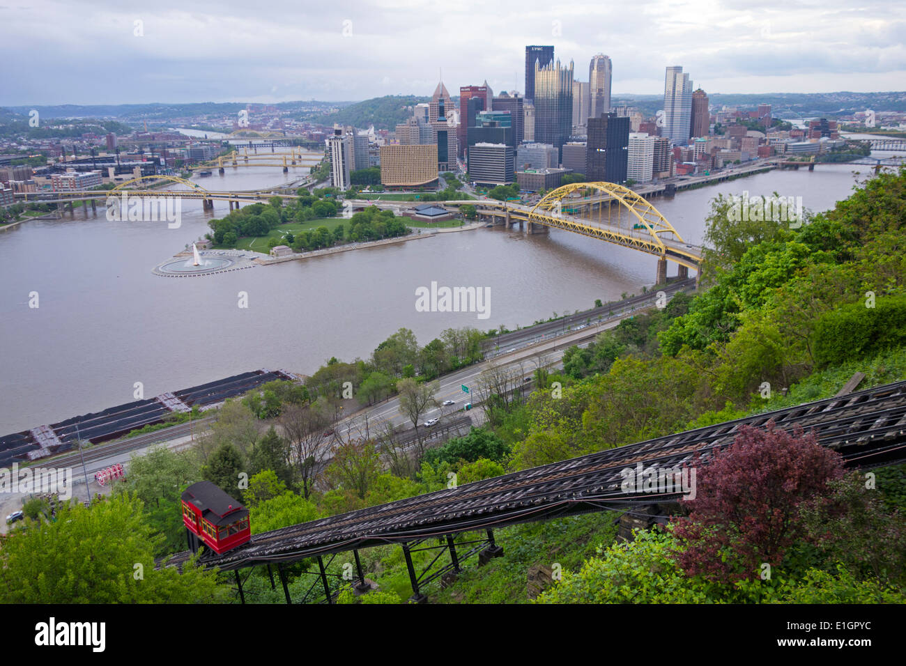 Duquesne Incline in Pittsburgh PA Stockfoto