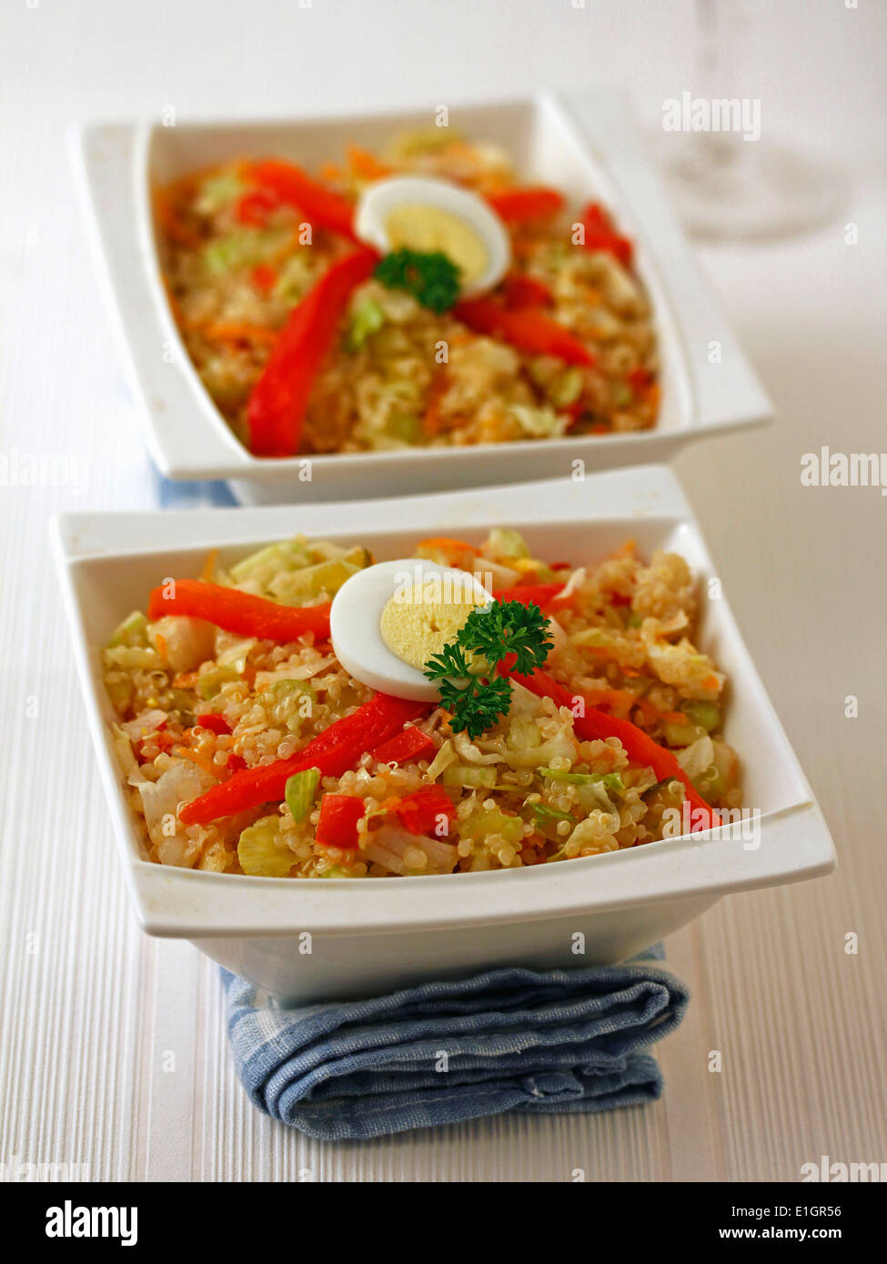 Quinoa Salat. Rezept zur Verfügung. Stockfoto