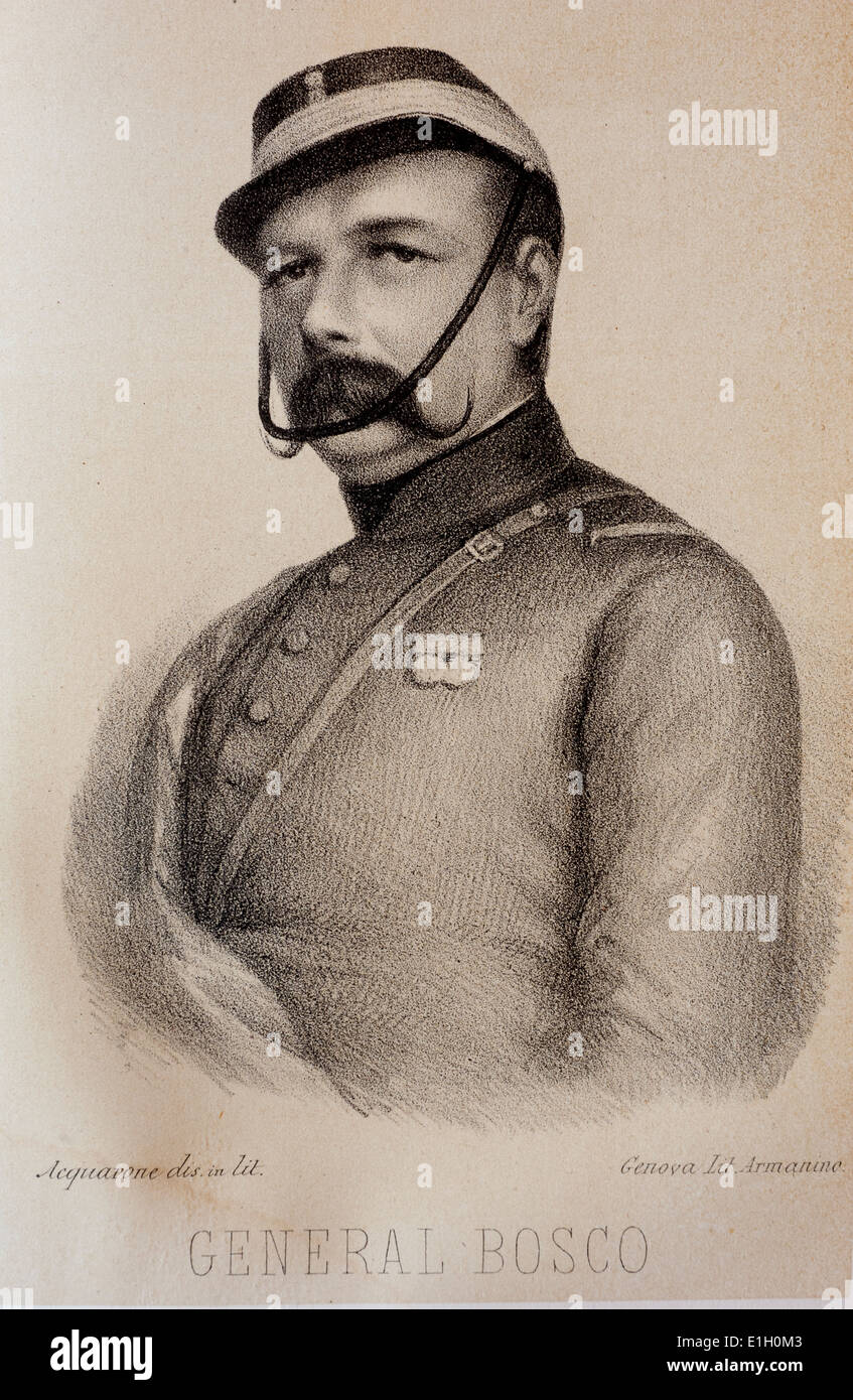 Die allgemeine Bourbon Ferdinando Beneventano del Bosco, als Oberst nach wie vor die Schlacht von Milazzo gegen Garibaldians fuhr Stockfoto