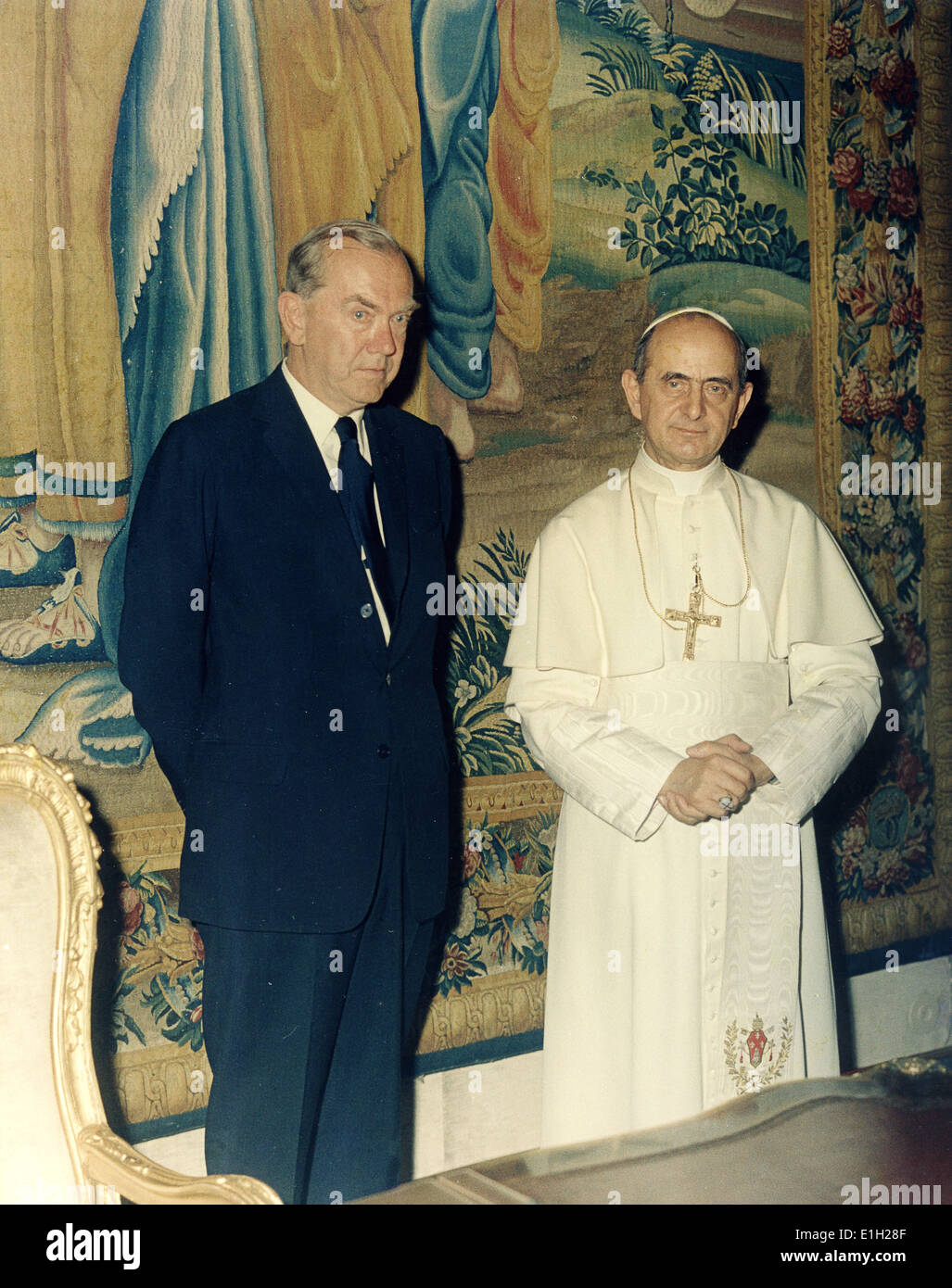 Paolo VI und der Schauspieler Graham Greene - 13. Juli 1965 Stockfoto