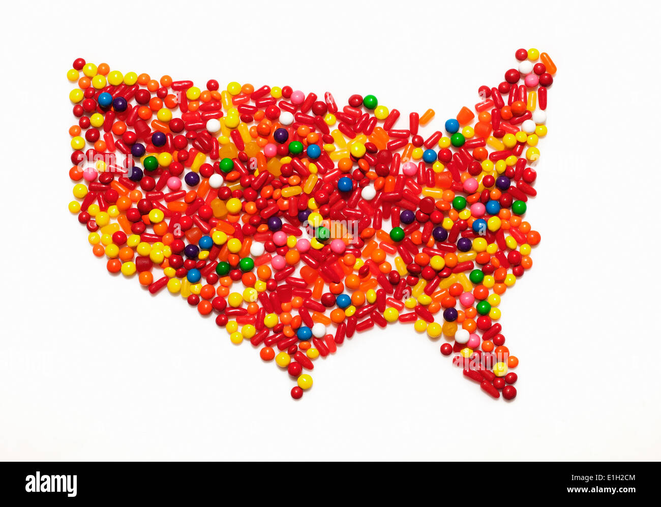 Candy-Karte von den Vereinigten Staaten von Amerika Stockfoto