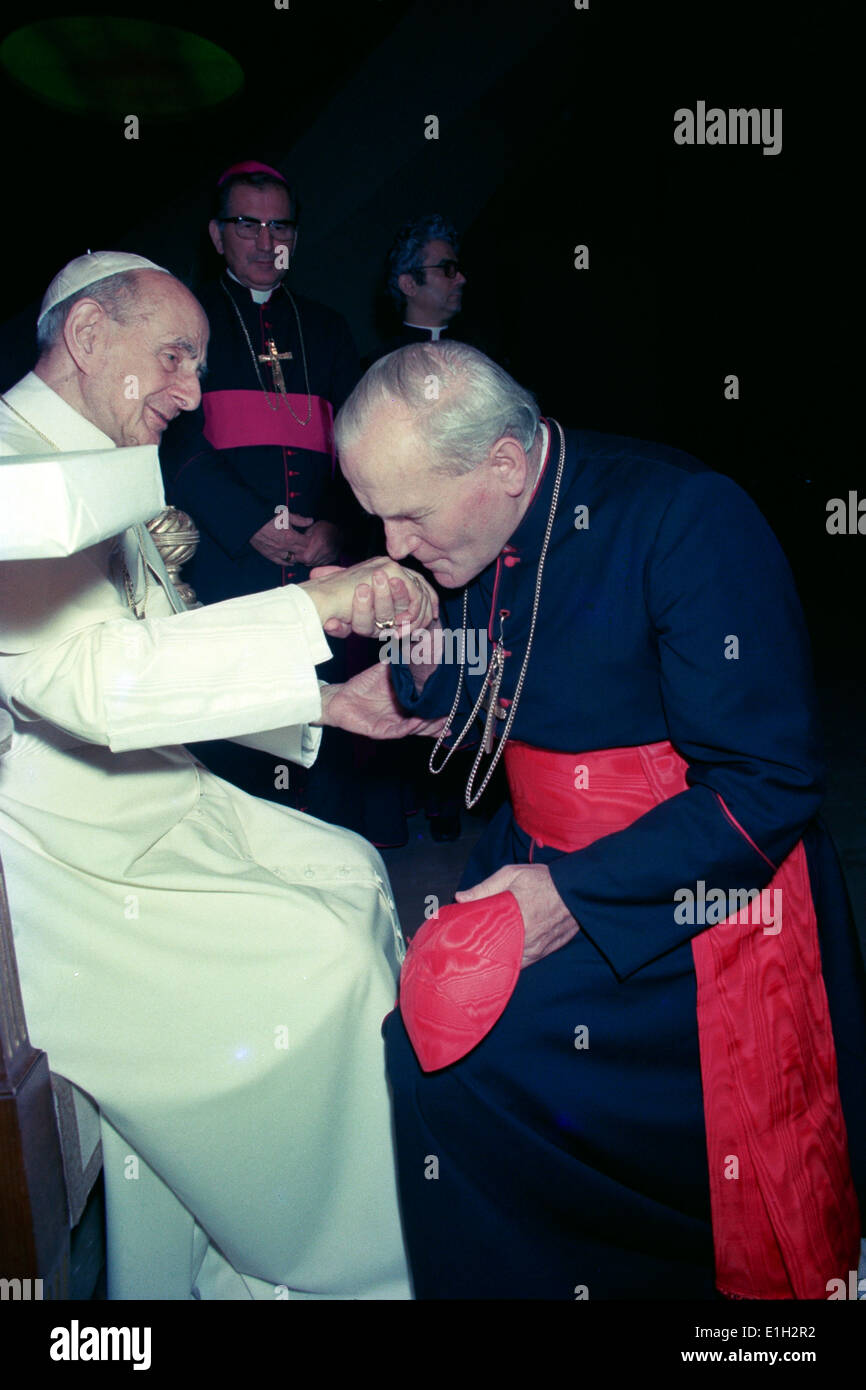 Papa Paolo VI Nd Kardinal Wojtyla Stockfoto