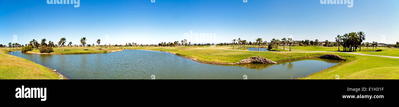 Panorama-Golfplatz in der Algarve-Portugal Stockfoto