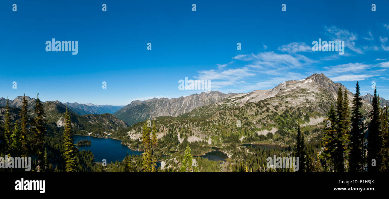 Panorama Selkirk Mountains Kaslo Lake Keen See Garlano See Kokanee Gletscher Provincial Park Kootenay Nelson British Columbia Stockfoto