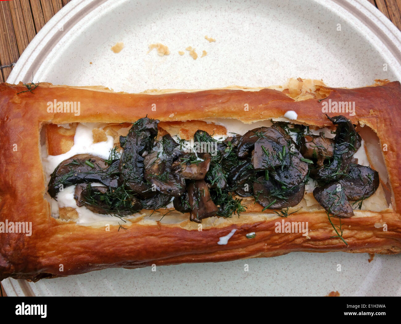 Gerösteten Knoblauch Pilz Tarte von Nigel Slater Rezept, London Stockfoto