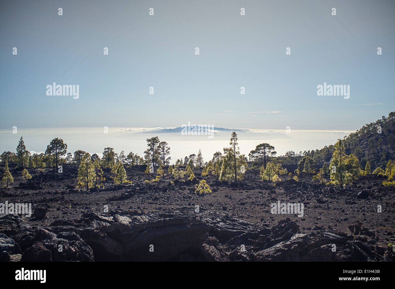 Ansicht-Insel La Gomera aus den Teide, Teneriffa, Kanarische Inseln, Spanien Stockfoto