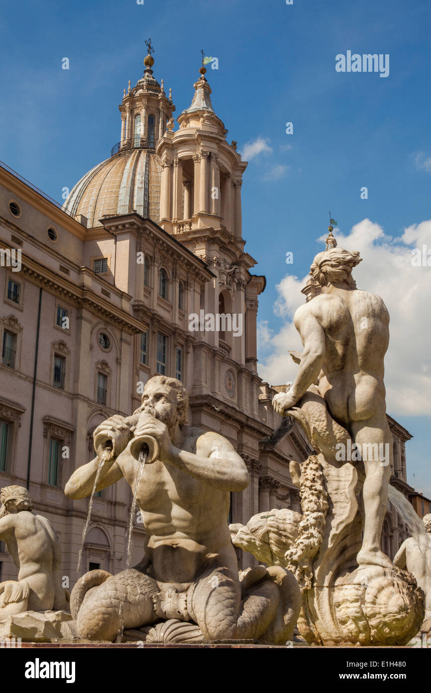 Fontana del Moro, Piazza Navona, Rom, Italien Stockfoto